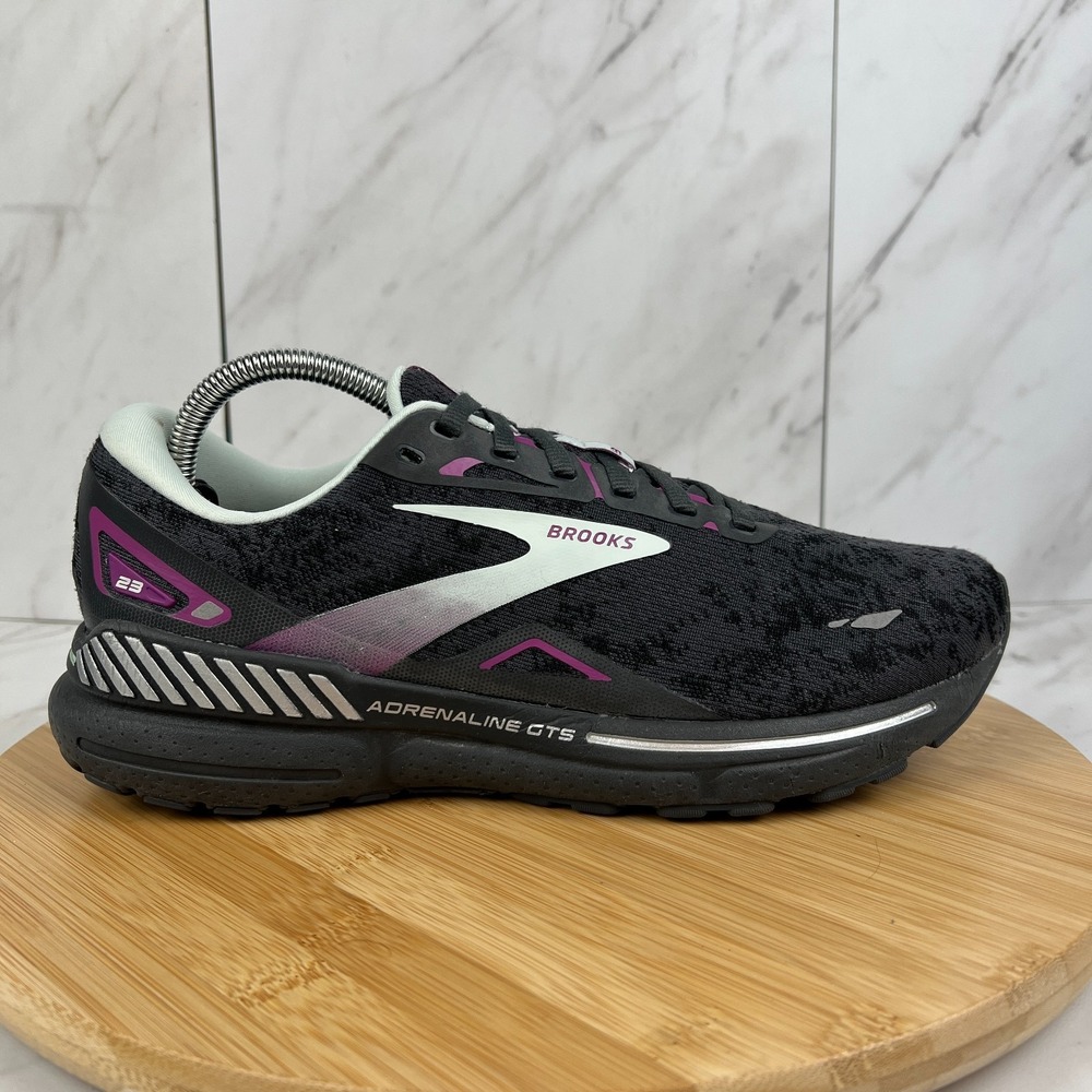 Brooks Adrenaline GTS 23 Womens Size 10 D WIDE Black Pearl Running Walk Shoes